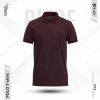 Men’s Waffle Pattern Knit Polo in Coffee