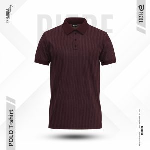 Men’s Waffle Pattern Knit Polo in Coffee