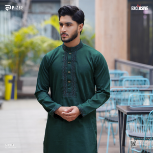 Premium Bottle Green Heritage Panjabi
