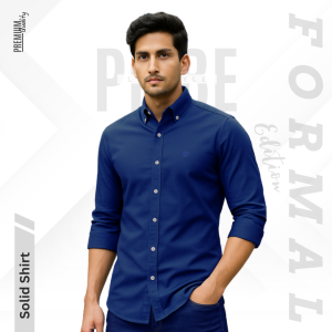 Premium Solid Shirts for Men I Navy Blue