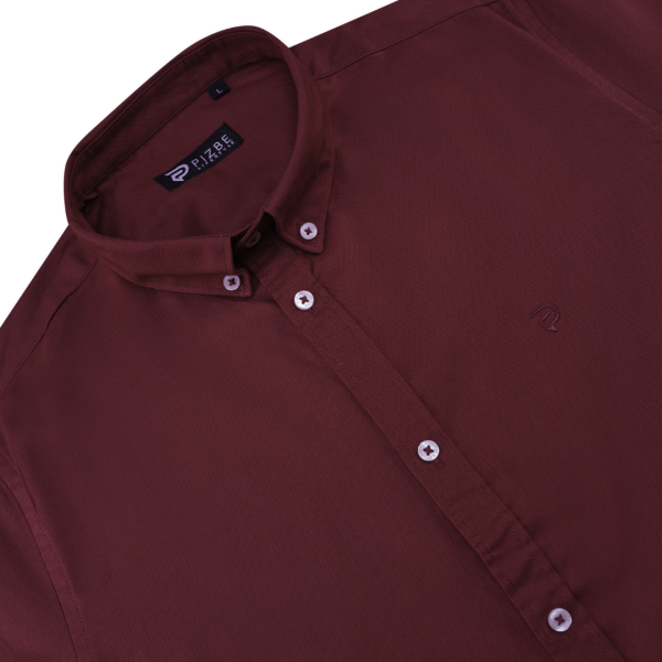 Premium Solid Shirts for Men I Maroon - Image 2