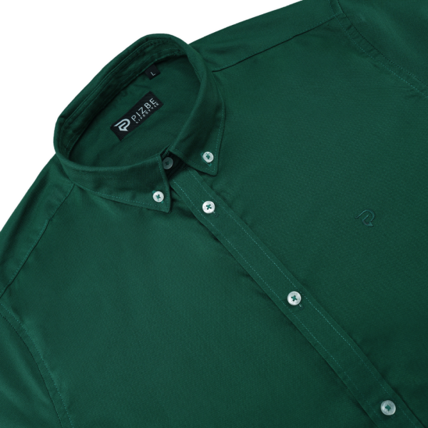 Premium Solid Shirts for Men I Bottle Green - Image 2