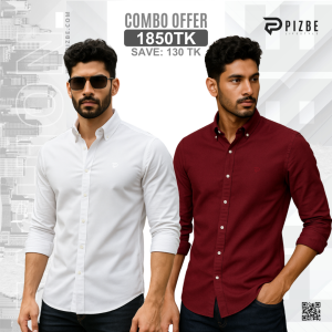 2 pcs Combo | Premium Solid Shirt For Men | Combo-01