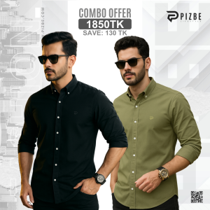 2 pcs Combo | Premium Solid Shirt For Men | Combo-02