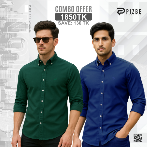 2 pcs Combo | Premium Solid Shirt For Men | Combo-03