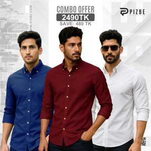 3 pcs Combo | Premium Solid Shirt For Men | Combo-01