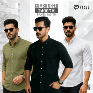 3 pcs Combo | Premium Solid Shirt For Men | Combo-02