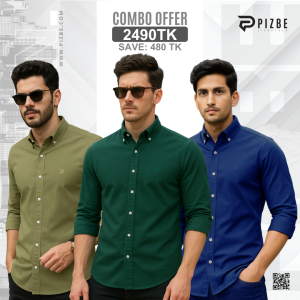 3 pcs Combo | Premium Solid Shirt For Men | Combo-03