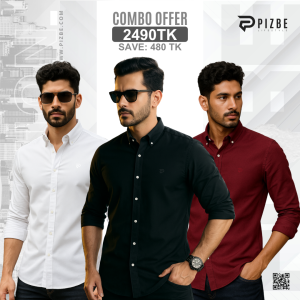 3 pcs Combo | Premium Solid Shirt For Men | Combo-4