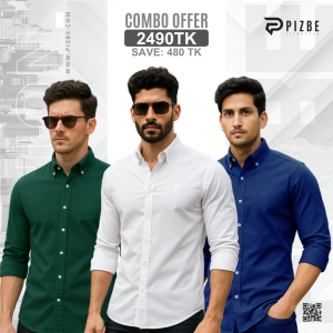 3 pcs Combo | Premium Solid Shirt For Men | Combo-5