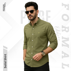 Premium Solid Shirts for Men I Olive