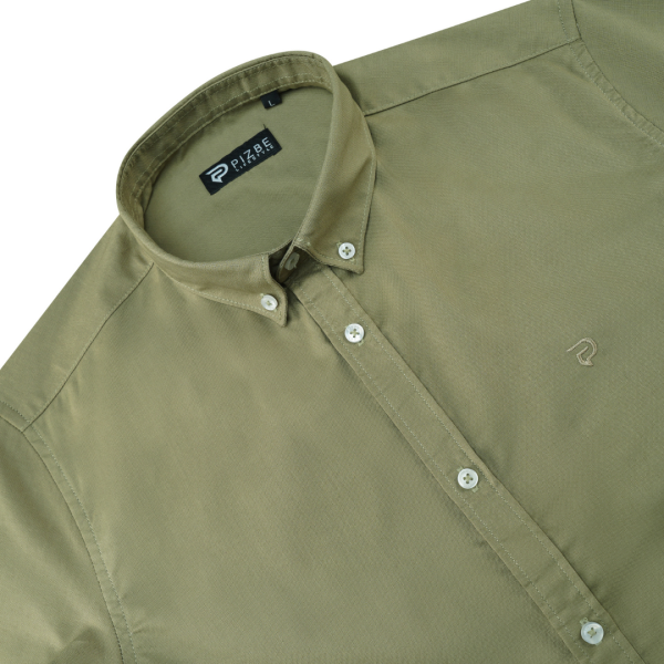 Premium Solid Shirts for Men I Olive - Image 2