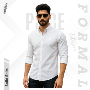 Premium Solid Shirts for Men I White